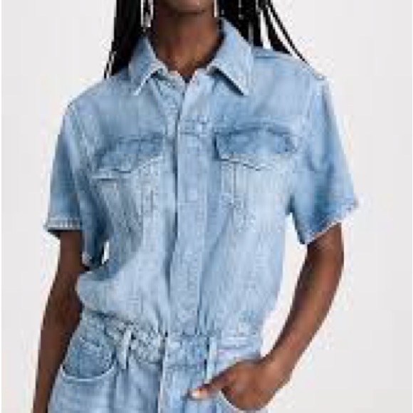 Good American Light Blue Denim Romper - Picture 2 of 6